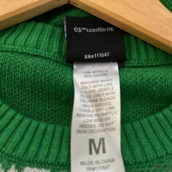 Free Shipping Star Wars Ugly Christmas Sweater Green, Fighter, - Picture 5 of 6